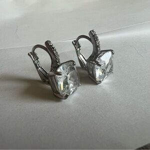 Elegant Silver Crystal Drop Earrings